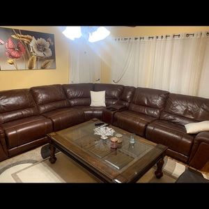 Beautiful real leather sectional